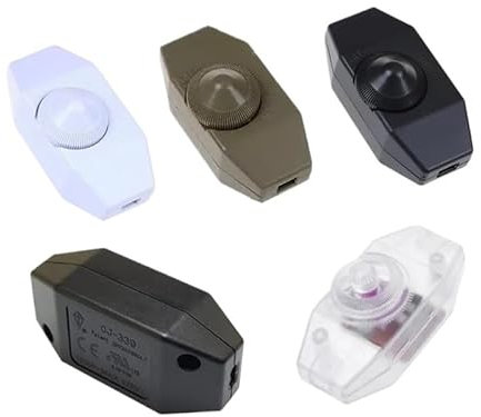 RNUMLIGH Led dimmer switch Adjustable Controller Knob 220v Lamp Dimmer Cord Switch Plug In Table Floor Light Dimming On Off (Gold)