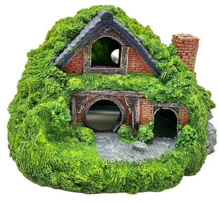 Casetta per Pesci d'Acquario con Grotta in Resina per Deposizione delle Uova, Decorazione per Acquari Portatile, Rifugio per Rettili