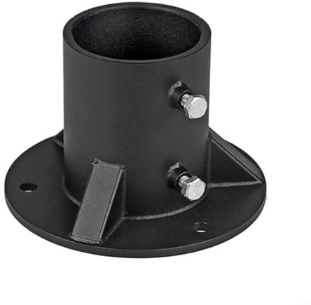 Puupaa Supports de poteau de clôture ronds, base de bride de sol, base de poteau de clôture rond réglable et robuste pour clôtures, lampadaires, poteaux de boîte aux lettres (78 mm)
