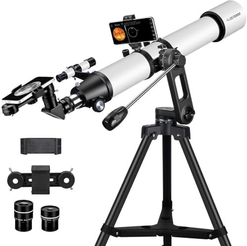 CELTICBIRD Astronomisches Refraktier Teleskop- für Erwachsene & Anfänger – Reise-Teleskop AZ Halterung mit Rucksack, Mondfilter, Telefonadapter 90800