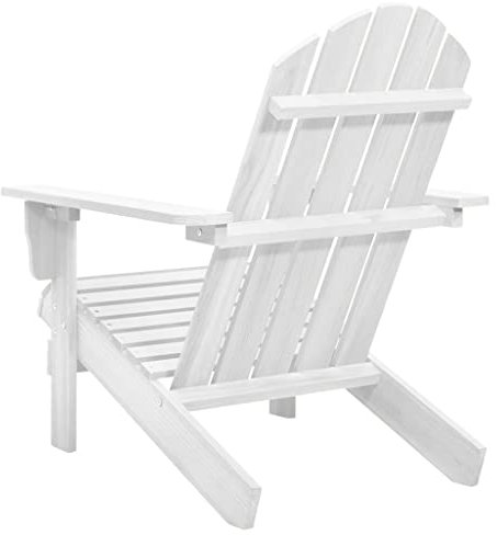 HEFZGDB Gartenstuhl Holz Weiß Balkonstuhl Campingstuhl Loungesessel Wohnzimmer Armlehnstuhl für Terrasse Parks Balkon Garten