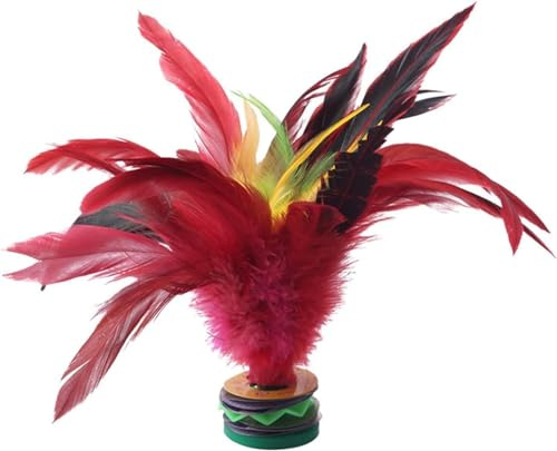 Nlinlin Federball, 20 cm, farbecht, bunte Federn, chinesischer Federball, Erwachsene, chinesischer Jianzi-Fußfeder-Sportwerkzeug für drinnen und draußen, Badminton-Federbälle