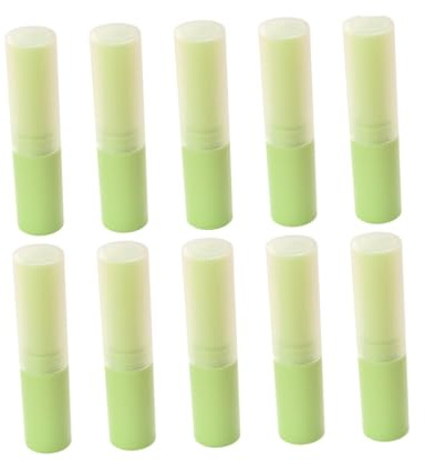 ARTSEWPLY Lippenbalsam Tuben Leere Lippenstifthülse aus Kunststoff 10 Stück Grün 4g zum Nachfüllen Lippenpflege und Lipgloss Geeignet für für Tägliche Anwendung und Bastelarbeiten