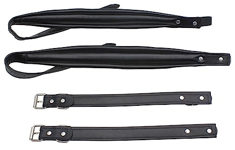 Asyduey 1 Set Leather Accordion Strap 16-120 Accordion Universal Shoulder Strap Waterproof Adjustable (Black)
