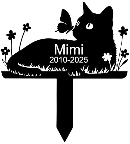 Wondramble Pierre tombale personnalisée pour Animaux de Compagnie,commémoratif Plaque Chat,médaillon funéraire,Objets commémoratifs et funéraires pour Chats