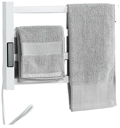 Porte-Serviettes Chauffant Électrique Mural en Fiber De Carbone, Chauffage À Température Constante, Salle Bain, Économie D'énergie Radiateur Chauffage Efficace(Right,Whiet A)