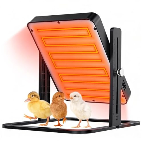 Wärmelampe Küken, Wärmeplatte Küken, Heizplatte für Hühnerstall, Einstellbarer Temperatur und Höhe, Wärmelampe Hühner, Wärmelampe Tiere, Energiesparend im Winter