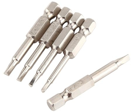 5 Pezzi Cacciaviti a Testa Triangolare, 50mm 1/4inch Punta Cacciavite Triangolari Magnetiche S2 Acciaio Cacciavite Triangolare per Trapani e Avvitatori 1,8/2,0/2,3/2,7/3,0mm