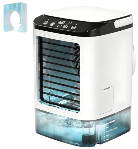 Klimaanlage Mobil mit 1500ML Wasserkühlung,24cm Tragbare Luftkühlgerät | USB Betrieben, 3 Lüftungsstufen & 2 Sprühmodi Klimaanlage Mobil,Mini Luftkühler für Schlafzimmer Büro Outdoor Camping