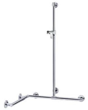 Keuco 34915016611 Duschhandlauf Plan Care mit Brausestange re/li, verchromt,797/797/1263 mm