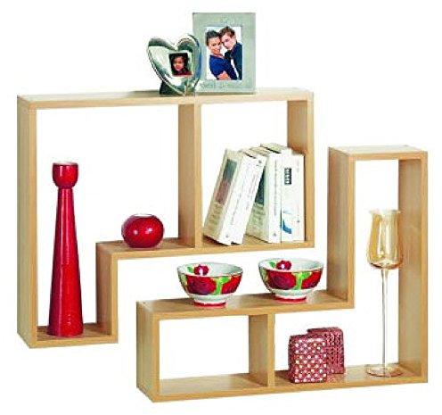 WATSONS TWIN - Wall Display/Storage Floating Shelves - Set of Two - Beech