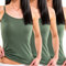 HERMKO 1560 3er Pack Damen Träger Top - 100% Bio-Baumwolle, Unterhemd in Feinripp-Qualität - Weich, Strapazierfähig & Vielseitig für jeden Look, Farbe:Olive, Größe:40/42 (M)