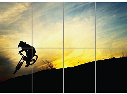 Doppelganger33 LTD BMX Mountain Bike Sunset Jump XL Giant Panel Poster Art Print (8 Sections)