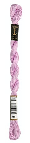 Anchor Stickgarne, 100% Baumwolle, zartviolett, Stärke 5, 21m, 4585000-00095