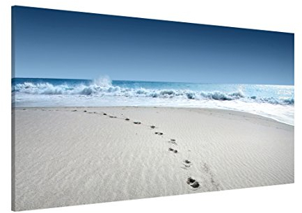 Magnettafel Spuren im Sand Memoboard Design Quer Metall Magnet Pinnwand Motiv Wand Stahl Küche Büro, Größe HxB: 37cm x 78cm
