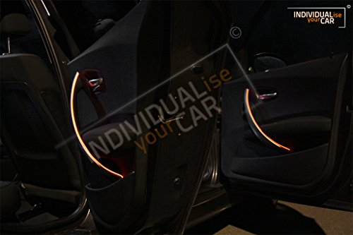 Ambientebeleuchtung für 1er E81 E82 E87 E88 (2x1m für Türen EL, BMWOrange)