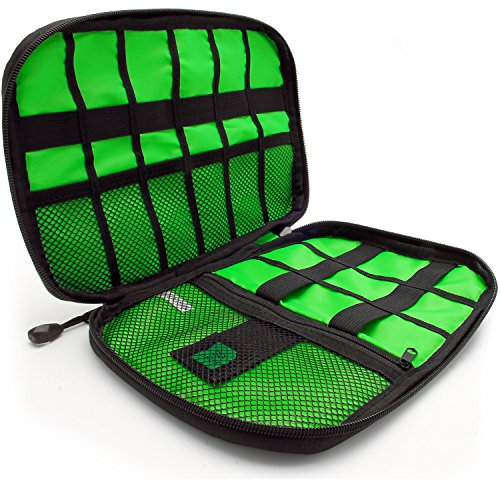 CampTeck U6748 Housse de Rangement Organisateur Câble Sac Accessoires Électroniques pour Chargeurs, Cartes Mémoire, Batterie Externe, Disque Dur Portable, Câbles USB, Adaptateurs etc. - Noir