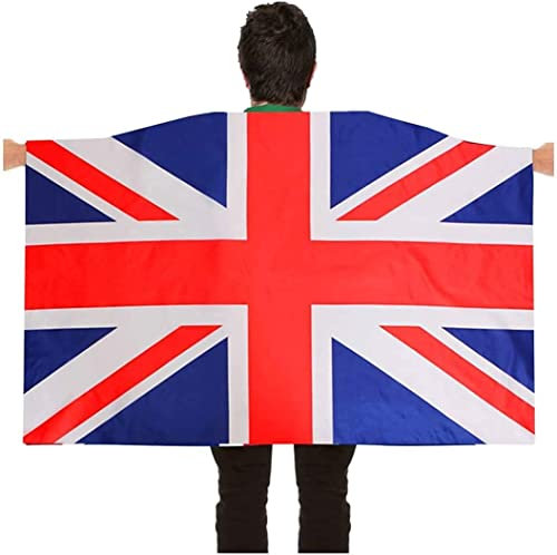 UNION JACK FLAG WEARABLE BRITISH FLAG CAPE FANCY DRESS ACCESSORY, FOR SPORTING EVENTS & NATIONAL DAYS (PACK OF 1)