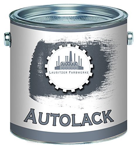 Lausitzer Farbwerke traditioneller 2-Komponenten Autolack mit passendem Härter - glänzend - MADE IN GERMANY - extrem Wiederstandfähig - hochdeckend (Grauweiß RAL 9002, 1 L)