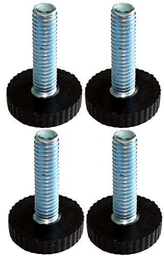 Aerzetix: Piedini regolabili per mobili M6 nero da avvitare Ø18 H27mm C42480 (4 pezzi)
