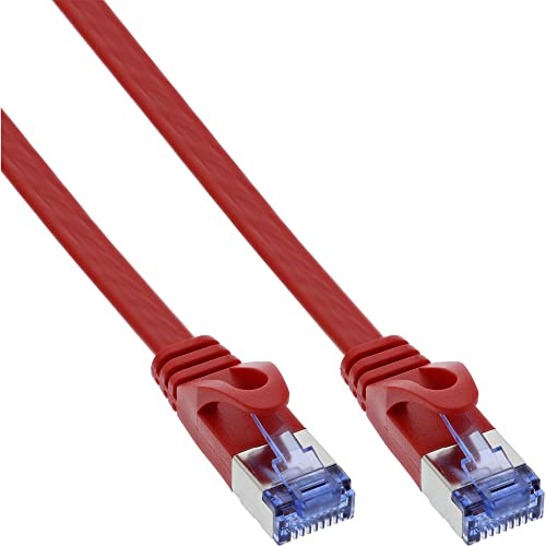 InLine 71814R Patchkabel flach, U/FTP, Cat.6A, rot, 1,5m