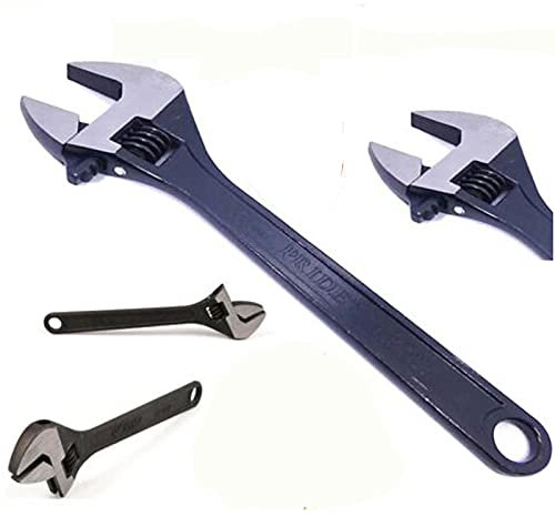 Autofather 450mm 18 Long Adjustable Spanner 42mm Wide Jaw Adjustable Wrench Strong Forge Steel Multi Function Tool for Household Workshop Garage