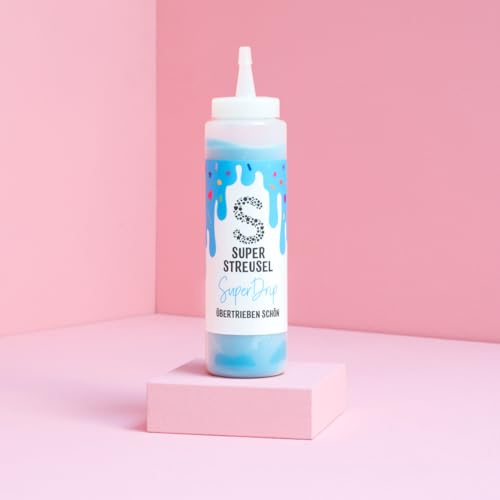 Super Drip Blau Kuchenglasur Cake Melts Schokolade 300g | Drip Cake Glasur Zuckerschrift für Kuchen Kekse Plätzchen Eis Muffin Torten uvm. | Cake Drip Flasche | Icing Dekoration (Blau)