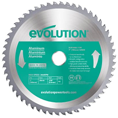 Evolution A185TCT-60CS - 185 mm Sägeblatt zum Schneiden von Aluminium - Metall-Sägeblatt mit Hartmetallbestückung erzeugt praktisch keine Hitze, Grate oder Funken