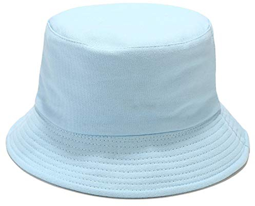 Yixda Classic Sonnenhut Fischerhut Reversibel UV Schutz Sommermütze Eimer Hut (Hellblau)