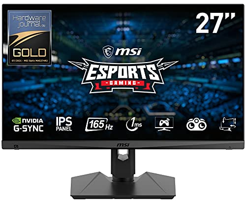 MSI Optix MAG274R2DE - 27 Zoll Esports Gaming Monitor, FHD 1920x1080, 165 Hz, 1ms, IPS, G-Sync Compatible, HDR, Mystic Light, schwarz