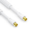 conecto Câble d'antenne SAT Câble coaxial Câble de satellite TV 2,0m 4 fois blindé Connecteur IEC avec ferrite, pour HDTV, récepteur, satellite, DAB, radio, blanc