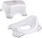 DIVCHI Toilet Training Kids Non Slip Up Step Stool + Toilet Training Seat Combo Unisex White for Safe Toddler Loo Potty Training in The Bathroom and Home (White)