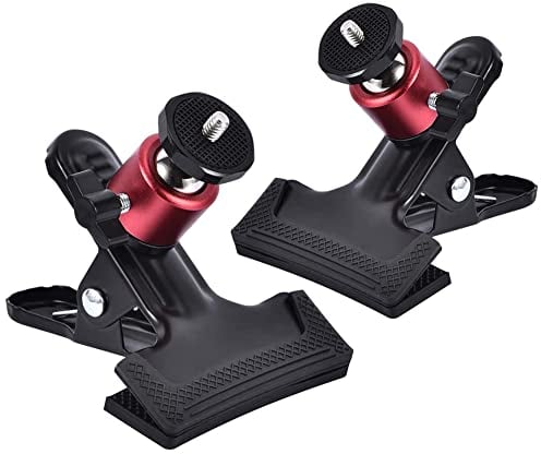 SLOW DOLPHIN Stativ-Clip-Klemmhalterung, Blitz-Reflektorhalter für Studio-Hintergrundkamera mit 360 Grad drehbarem Stativ, Mini-Kugelkopf, digitale SLR, Video-Came-Fotoshooting-Studio (2 Stück)