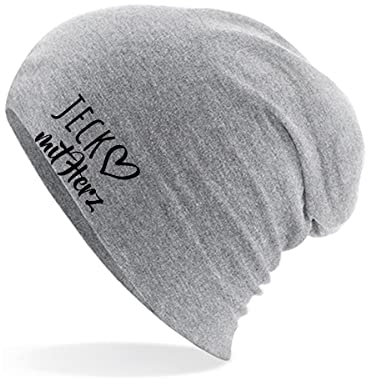 Huuraa Mütze Jeck mit Herz Geschenk Heather Grey Jeck Accessoire