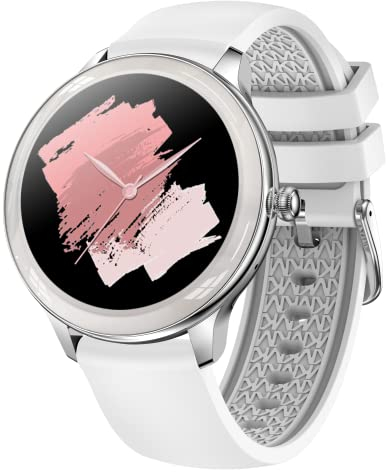 Schrittzähler Uhr Damen Smartwatch Android IOS Gesundheitsuhr Fitnessuhr mit Whatsapp Funktion Pulsuhren Laufuhr Armbanduhr Aktivitätstracker Sportuhr Fitness Tracker Uhren Weiß