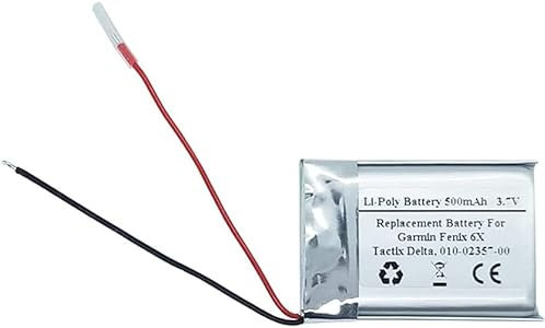 3,7 V 500 mAh Ersatzakku für Garmin Fenix ​​6X, 010-02357-00, Tactix Delta, Teilenummer: 361-00126-00