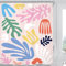 Miyotaa Matisse Buntes abstraktes Duschvorhang-Set, 152x180 cm, Pastellfarben, modern, minimalistisch, ästhetisch, Mädchen, dänische Kunst, wasserdichter Stoff, Badezimmer-Vorhang mit 12 Haken