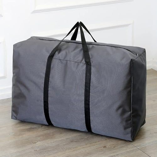 AURMOO 120L Aufbewahrungstasche für Kleidung, Oxford-Stoff Organisator-Beutel, Belastbare Aufbewahrungstasche Tragetasche, Faltbare Unterbett Kleiderschrank(L90xW26xH46cm, Grau, 2Pcs)