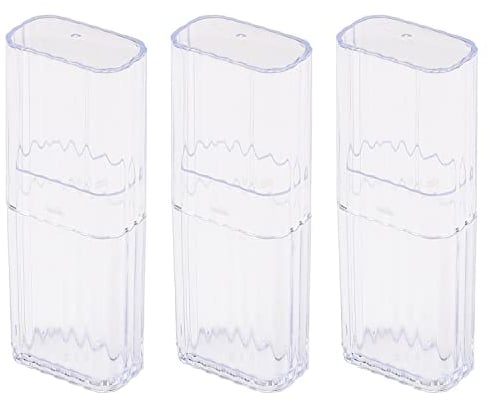 XNHIU 3 Pieces Cotton Swab Holder Qtip Cotton Buds Ball Dispenser for Bathroom Containers Apothecary Jar Cotton Ball,Cotton Swab,Q-Tips,Cotton Rounds (Transparent color)