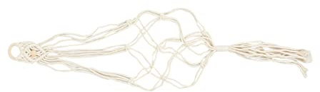 Makramee Ukulelenaufhänger Weiß, Wandhalterung zur Sicheren | Handgewebtes Baumwolle Leinen Geflecht, 98cm Länge, Elegante Wanddekoration, Stabiler Halt, auch Pflanzentopfhalter Geeignet