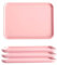 GNCLOUD 4 Pcs Serving Tray, Kitchen Trays, Rectangular Plastic Tray for Serving Drinks, Snacks, Tea or Coffee (Pink)