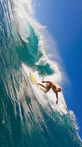 FEBE Strandtuch XXL Surfer 100x180 cm Badetuch Groß 100% Mikrofaser Handtuch Stranddecke Sommer-Handtücher