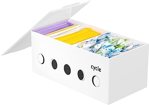 FEMELI Tampon-Halter für Badezimmer, Acryl-Fahrrad-Pad-Aufbewahrungs-Organizer mit Deckel, diskret, feminin, Damenprodukte, Behälter, Zeitraumbehälter für Hai-Woche, Badezimmer-Zubehör, Dekor-Box