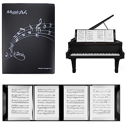 Dossier de Rangement pour Partitions Le Dossier de Partitions de 4 Pages Organise vos Feuilles de Musique pour Piano et Guitare Dossier de Musique pliable Support de partitions