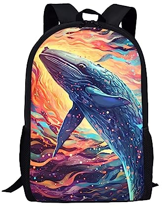 Niedliche Schultasche Für Kinder Schultaschen Tier Rucksack Zurück Zu Schule Rucksack Für Jungen & Mädchen Großer Rucksack, Wal, M