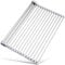 Tomorotec Stainless Steel Roll-Up Dish Drying Rack Marble Color Silicone Edges, Foldable Kitchen Rack Heat Resistant Trivet Supports up to 70 lbs, Food Safe for Dishes 45x40cm (Marble)
