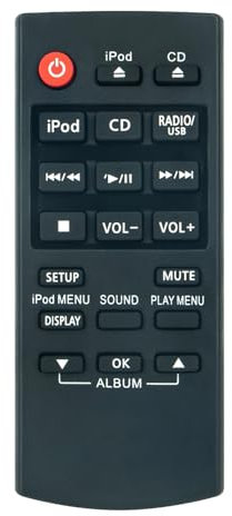 VINABTY N2QAYC000057 Remplacement de la télécommande Compatible avec Panasonic Hi-FI Audio System SC-HC37 SC-HC57 -HC37DB SC-HC57DB