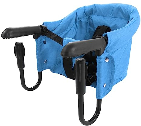 Hakenstuhl, 15 Kg Belastbar, Clip-on-Hochstuhl, Faltbarer, Tragbarer Baby-Fütterungssitz, Baby-Hochstuhl Zum Essen und Essen, Abnehmbarer Sitz für Zuhause und Reisen (BLUE)