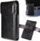 INGIDO Holster for iPhone 16 Pro Max, 15 Pro, 14, 13, 12 Plus - Premium Leather Pouch With Belt Clip Phone Case, Black -L