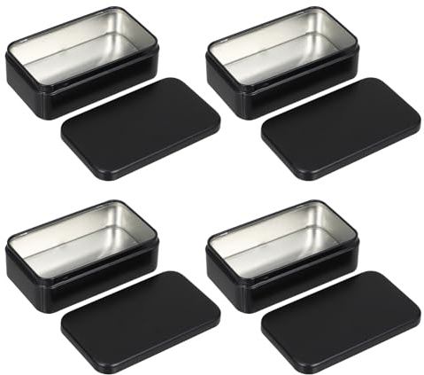 COLLBATH 4 Piezas Caja de lata de textura mate llevar recipientes de comida con tapa mini té cajas almacenaje cajas de almacenaje mini comida envase recipiente de té exquisito lata pequeña
